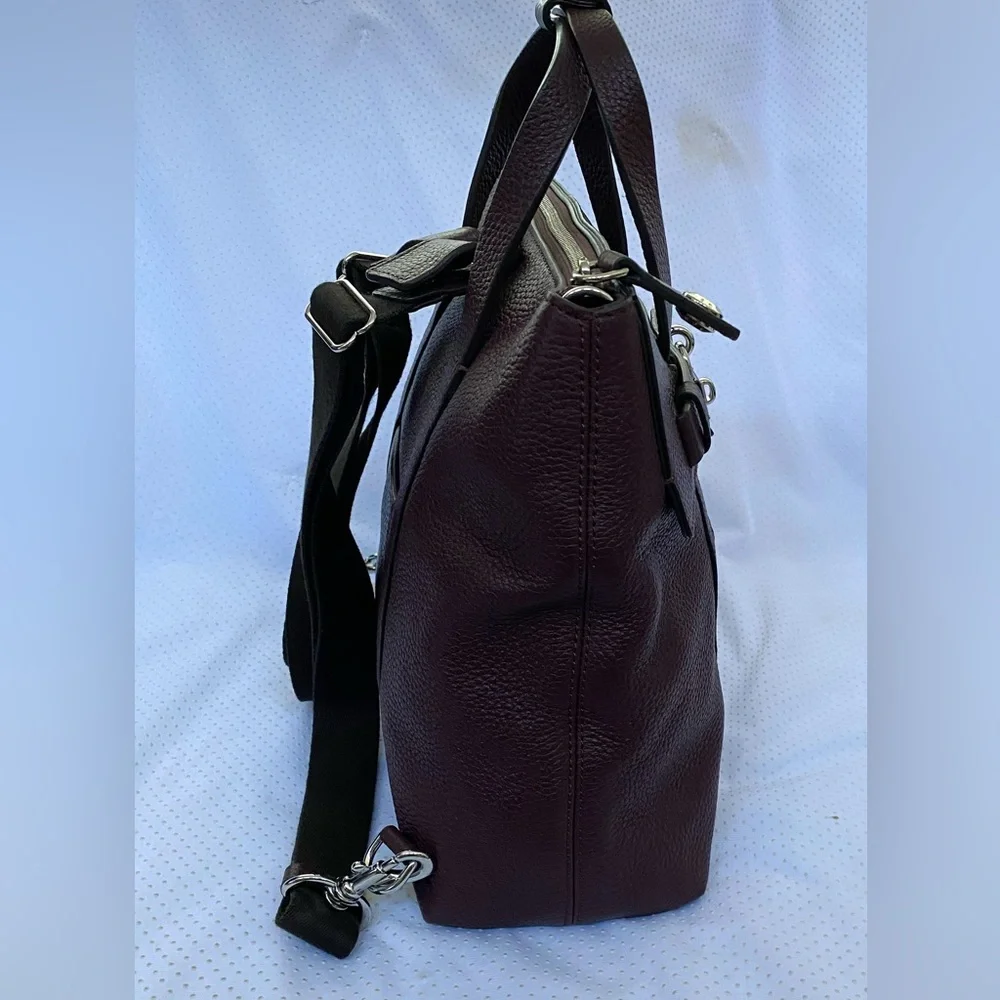 Henri Bendel small leather jetsetter convertible backpack (Oxblood - Picture 3 of 16